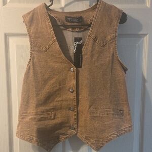 Brown Denim Vest
